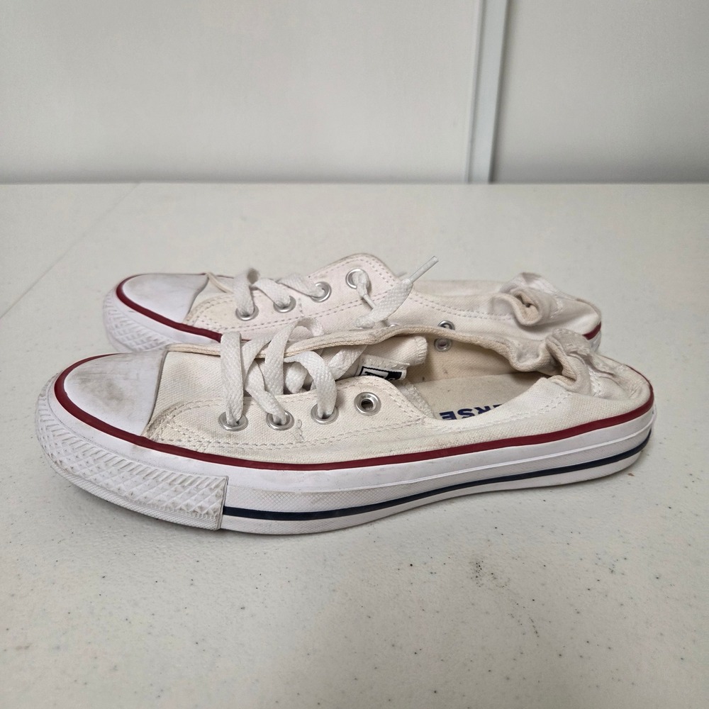 Converse Chuck Taylor All Star Shoreline White Slip On Sneakers 7.5 537084